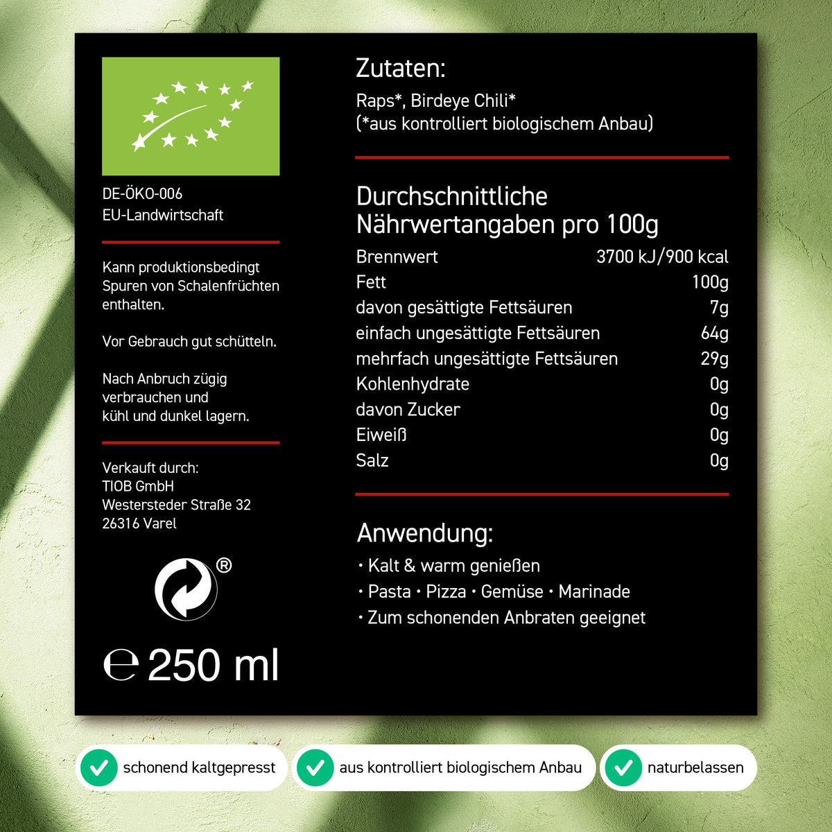 Bio Chiliöl kaltgepresst